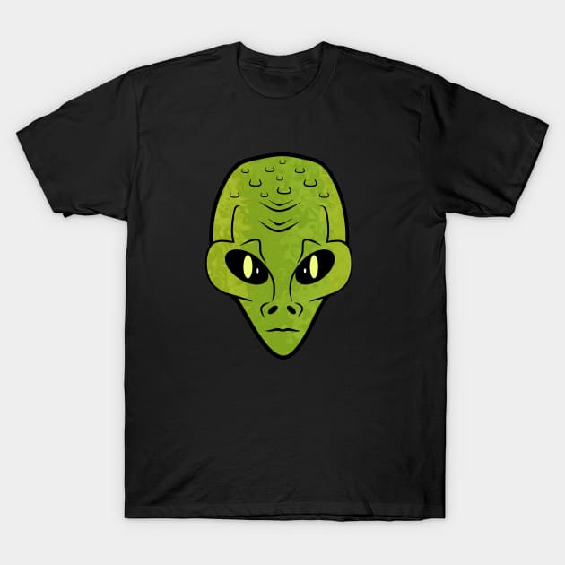 FUNNY Green Alien Head T-Shirt by SartorisArt1